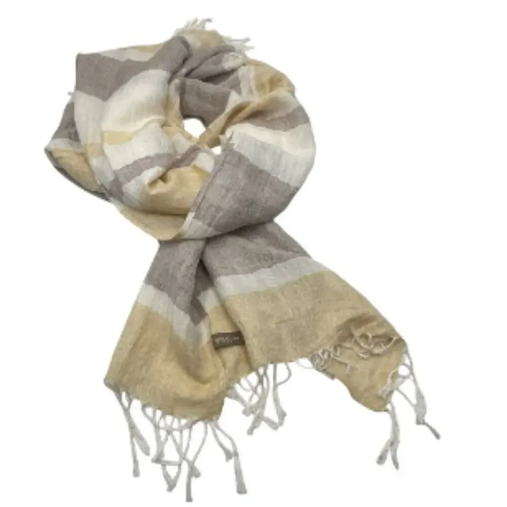 Spartina 449 Neutral Tones Striped Scarf 55% viscose 45% linen